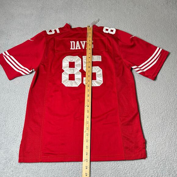 Red Vernon Davis #85 Jersey Youth XL Red Stitched San Francisco 49ers NFL‎ Nike - Picture 8 of 10